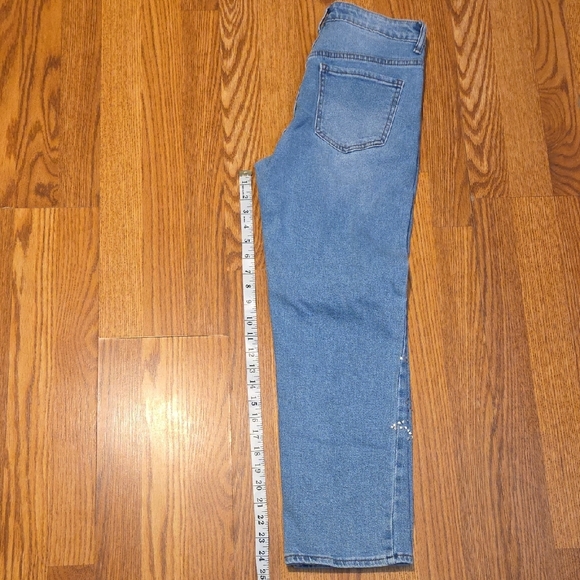 Blue Straight Leg Jeans with Star Embroidery - Picture 4 of 4